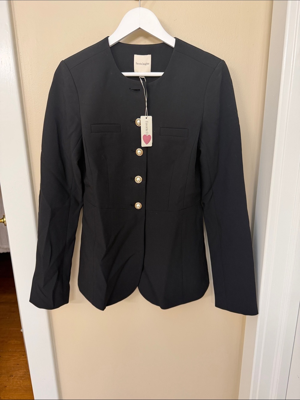 Favorite Daughter Black Tailored Button-Front Women's Jacket NWT S